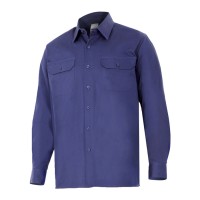 CAMISA M/COMP ABERT/BOTÕES 2BOLSOS AZUL ESC 533